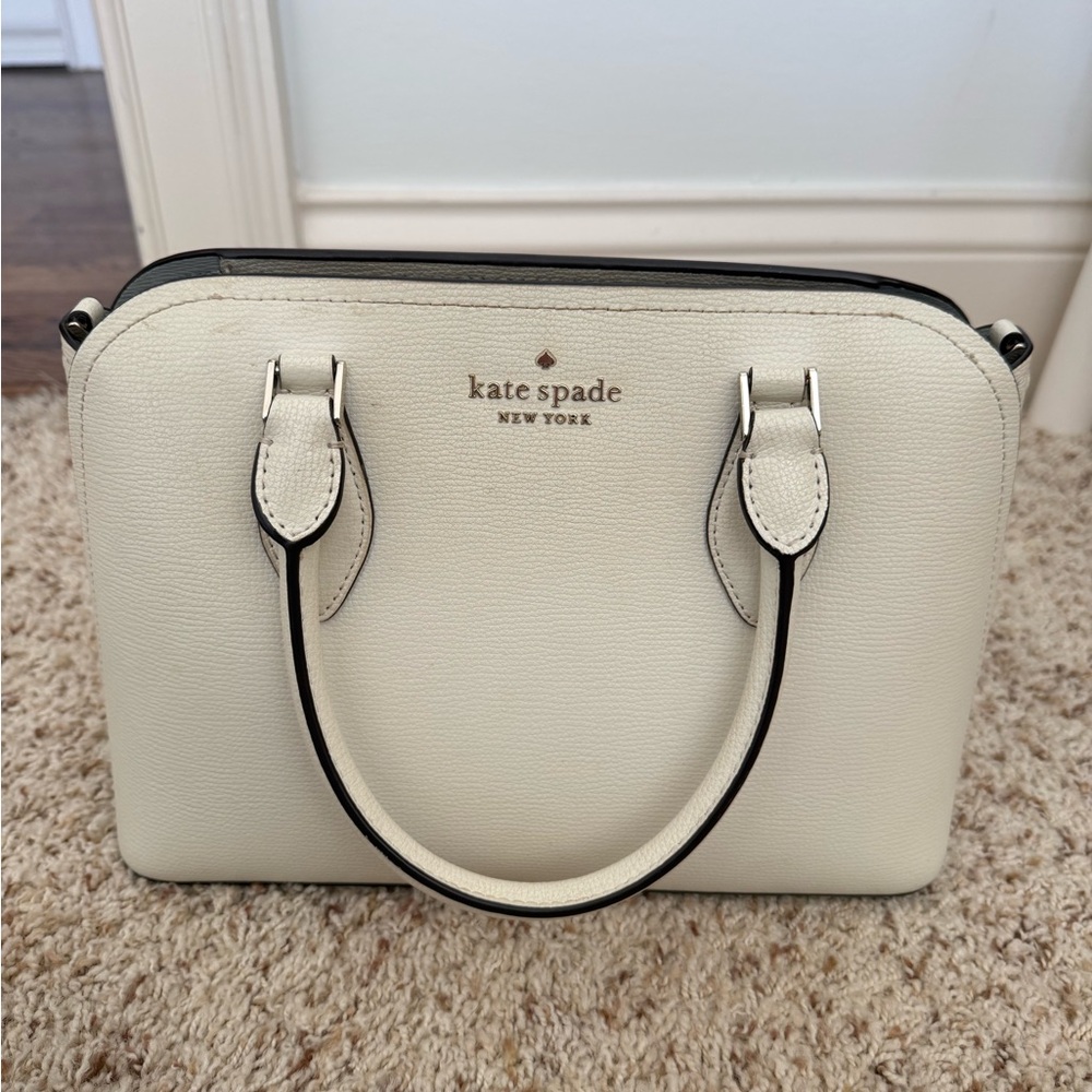 kate spade Cream Structured Satchel with Top Handles